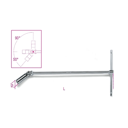 BETA T-Handle Spark Plug Wrench, 9/16" 009590009